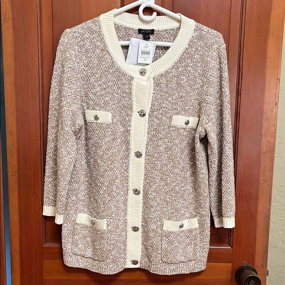 J Jill Women's Beige Cardigan Sweater